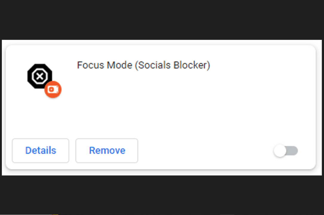 Focus Mode / Socials Blocker Extension screenshot 1 - Detailed view of project features