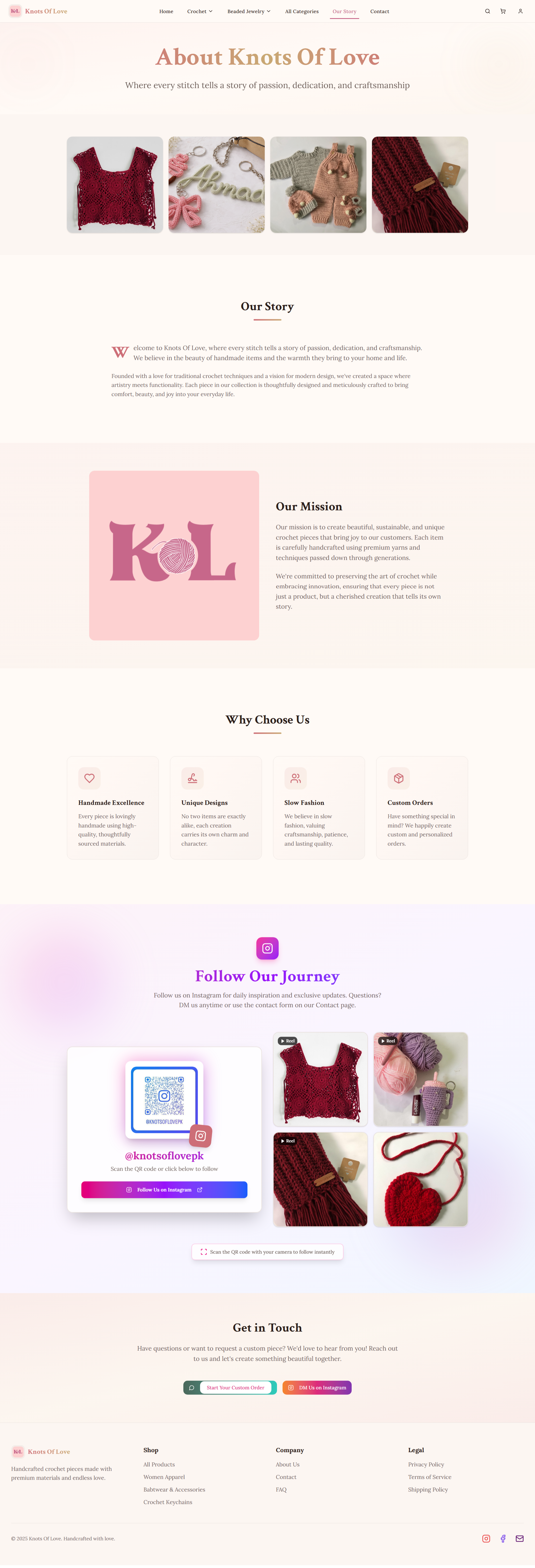 Knots of Love (KOL) – Handmade Crochet and Jewelry Store full page screenshot 2