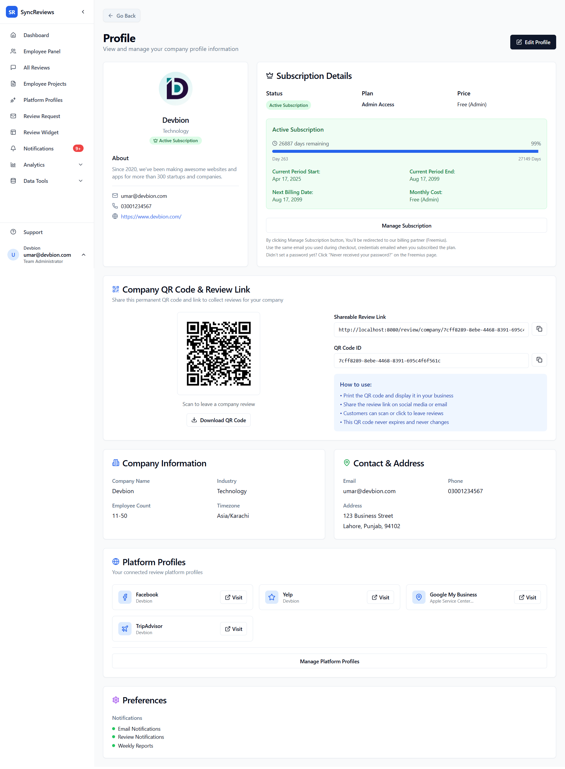 SyncReviews - A Review Gathering System full page screenshot 1