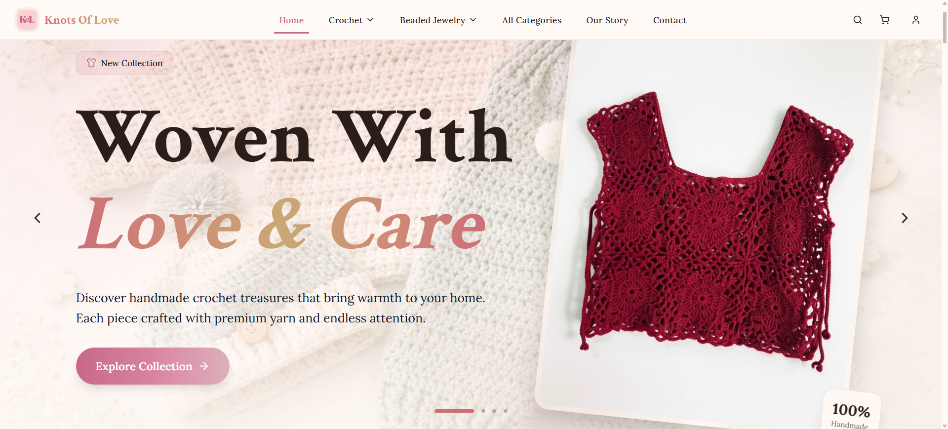 Knots of Love (KOL) – Handmade Crochet and Jewelry Store screenshot 1 - Detailed view of project features